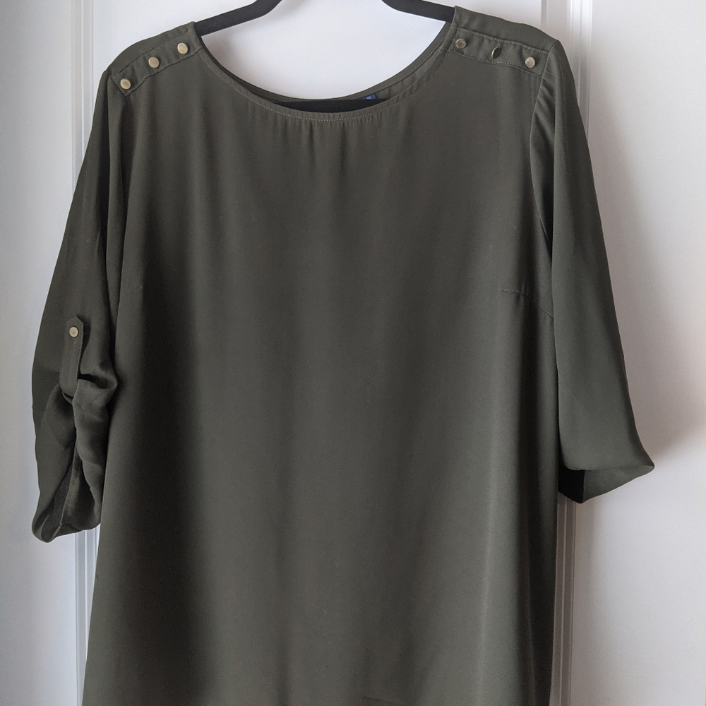 Women's Green 3/4 Length Blouse
